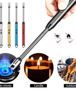 USB Rechargeable Flameless Arc Lighter Flexible & Windproof for Candles, Hiking, Camping, Kitchen, Fireplaces